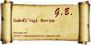 Gabányi Borsa névjegykártya